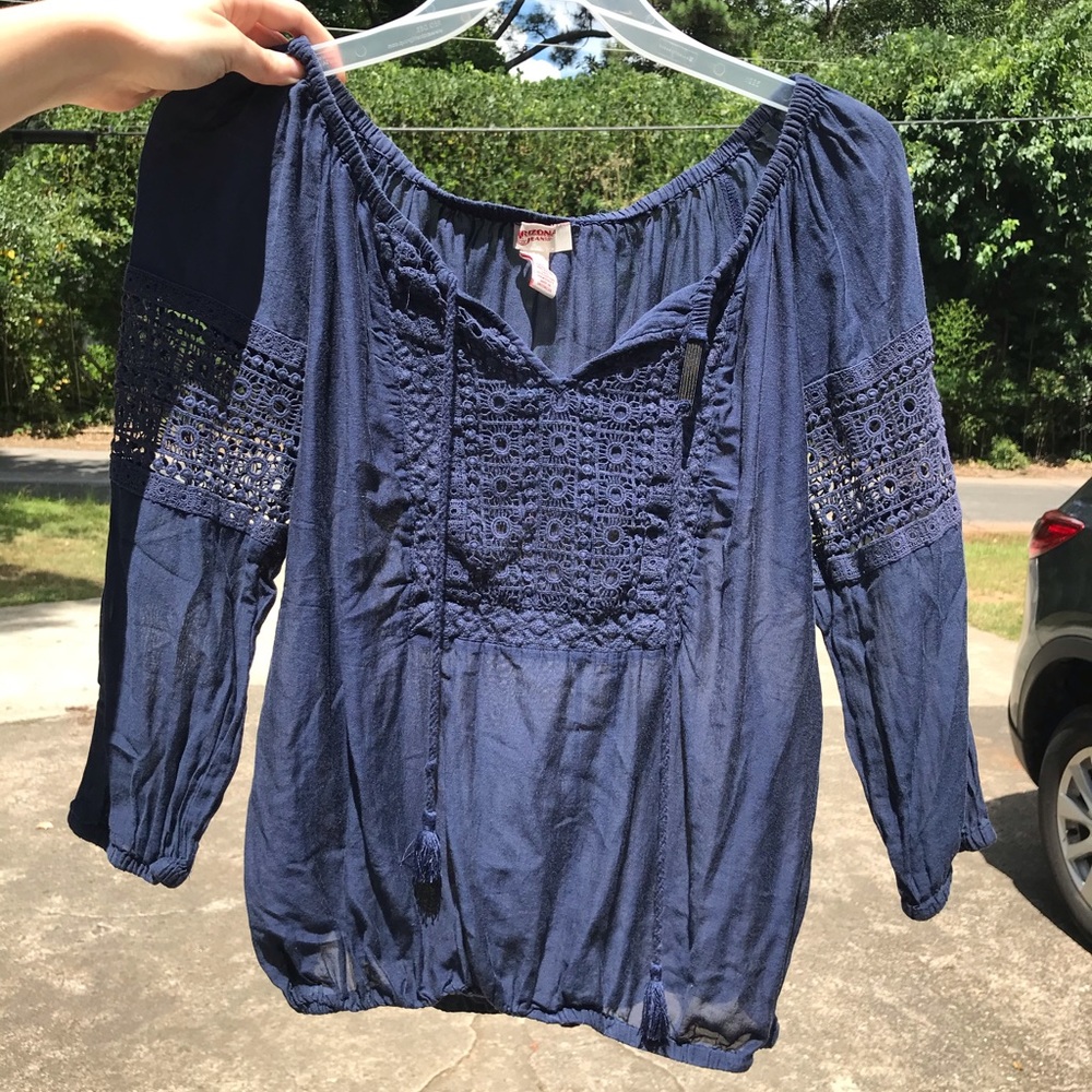 Blue Crochet Top